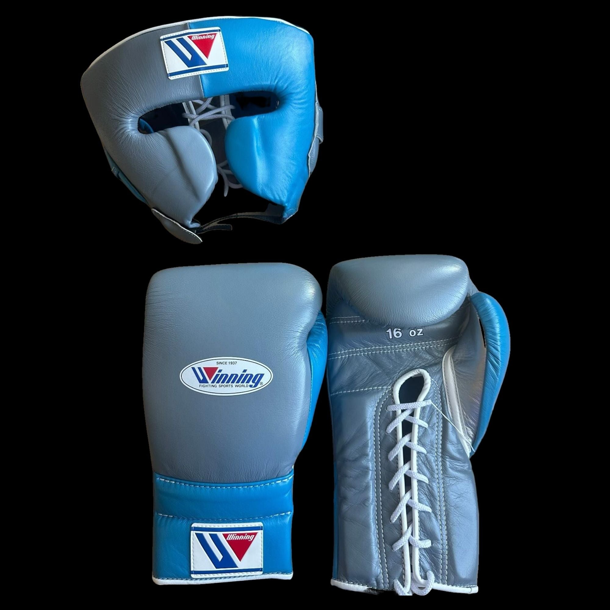 Grey sky Blue Winning Boxing Gloves set, Winning Boxing Glove winning head guard, winning boxing set Winning Lace up Boxing Glove set, Boxing Glove set, Winning boxing gear set, PF Fitness Gear, Winning set, PF FITNESS GEAR winning gear, winning Boxing Glove, Winning groins, Winning Frame head Guard, winning Boxing Set